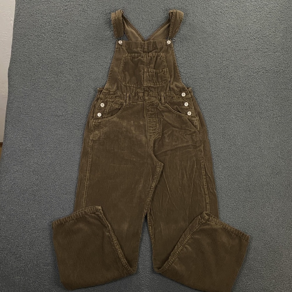We The Free Overalls Womens Small Brown Corduroy Bib Adjustable Straps OB1379478